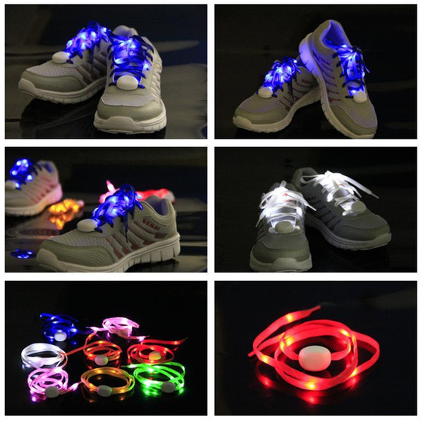 Multi-Color 7th Gen LED Shoelace LED Light Nylon Flat Luminous Glowing Flash Flashing Shoelaces Shoe laces Lace Shoelace Shoestring