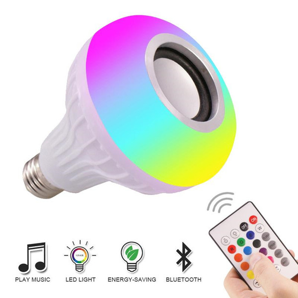 New E27 Wireless Bluetooth Speaker 12W RGB Bulb LED Lamp 110V 220V Smart Led Light Music Player Audio Remote Control