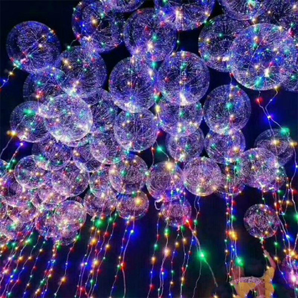 Light Up Toys LED String Lights Flasher Lighting Balloon wave Ball 18inch Helium Balloons Christmas Halloween Decoration Gift free shipping