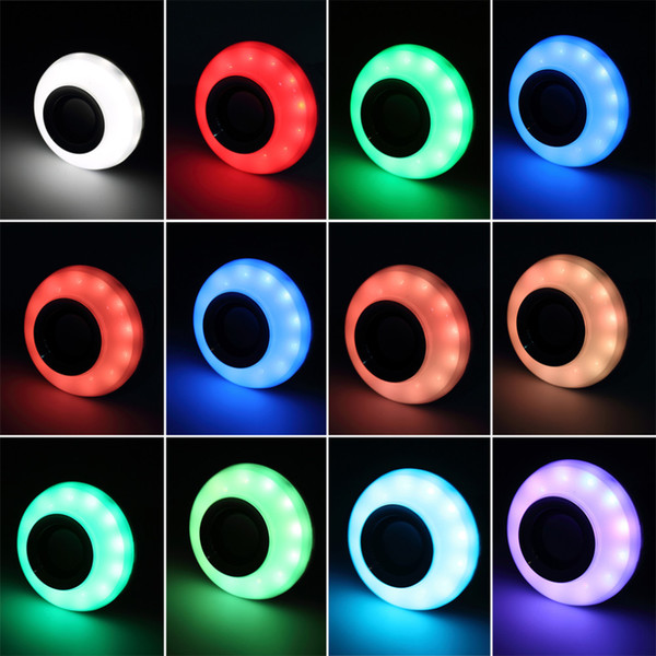 12W Wireless E27 mini Bluetooth Speakers Remote Control Mini Smart LED Audio BT Speaker RGB 7 Color Light Warm Bulb Music Lamp Lights