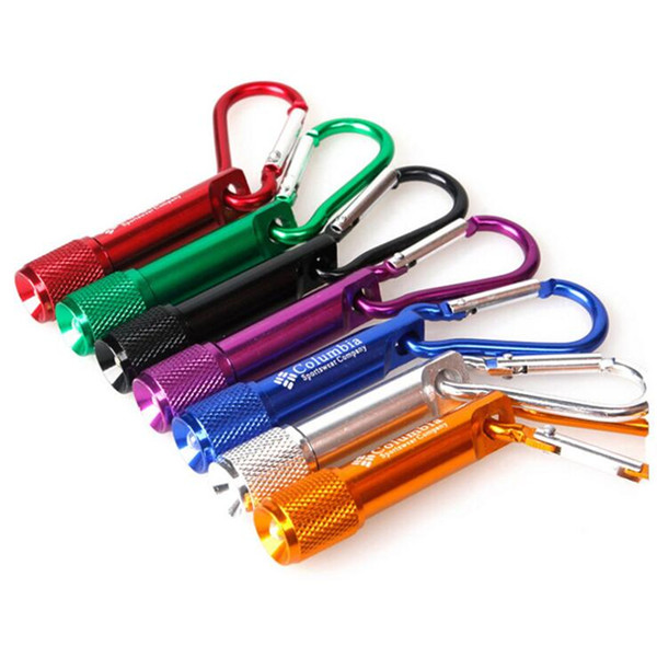 Mini LED Flashlight Aluminum Alloy Torch with Carabiner Ring Keyrings Key Chains Sport Mini led flashlights wholesale keychain key ring