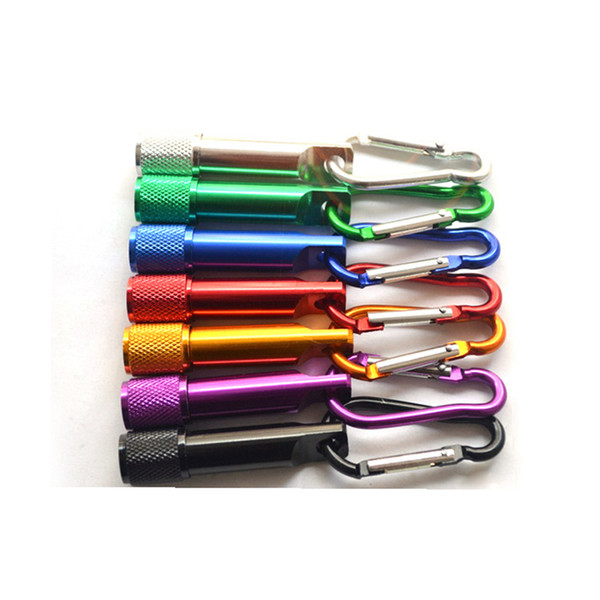 Portable Mini LED Flashlight Keychain Aluminum Alloy Torch with Carabiner Ring Keyrings LED mini Flashlight Mini-light free shipping