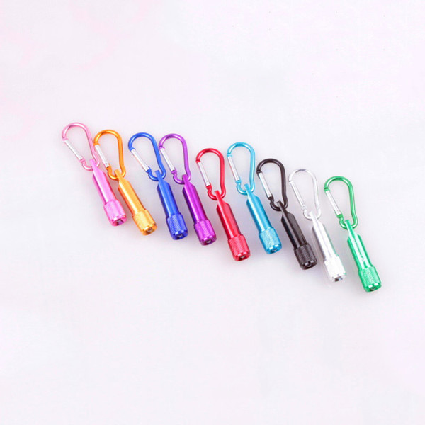 Best Portable Mini LED Flashlight Keychain Aluminum Alloy Torch with Carabiner Ring Keyrings LED mini Flashlight Mini-light DHL Free