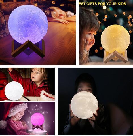 3D print USB rechargeable lamp 16 colors change night light Bathroom Light night light shine adjust decoration lamp