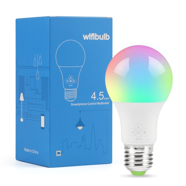 Smart WIFI LED Bulb RGBW 4.5W Dimmable LED Bulb Light Bulb Works with Alexa Google Home16 Million Colours APP Remote Control