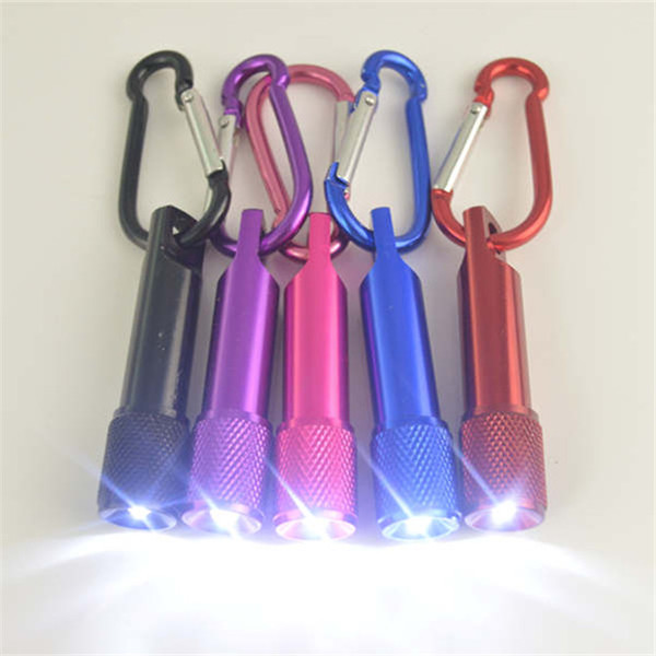 Mini LED Flashlight Aluminum Alloy Torch with Carabiner Ring Keyrings Key Chains Sport Mini led flashlights wholesale keychain key ring