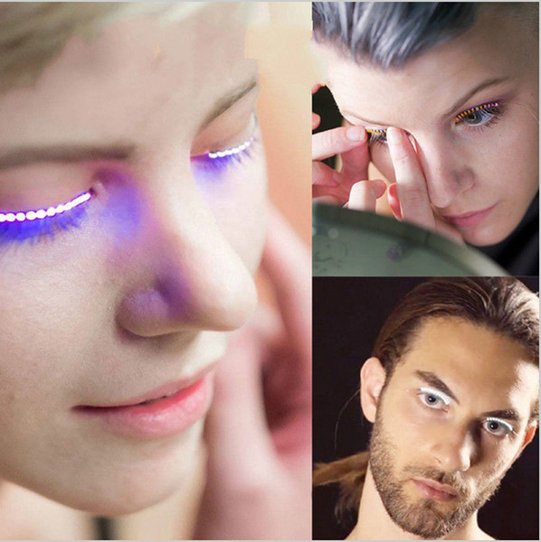 Lashes Interactive Voice control LED Eyelashes Fashion Glowing Eyelashes Waterproof for Dance Concert Christmas Halloween Nightclub Party