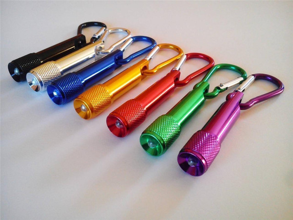 Mini LED Flashlight Aluminum Alloy Torch with Carabiner Ring Keyrings Key Chains Sport Mini led flashlights wholesale keychain key ring