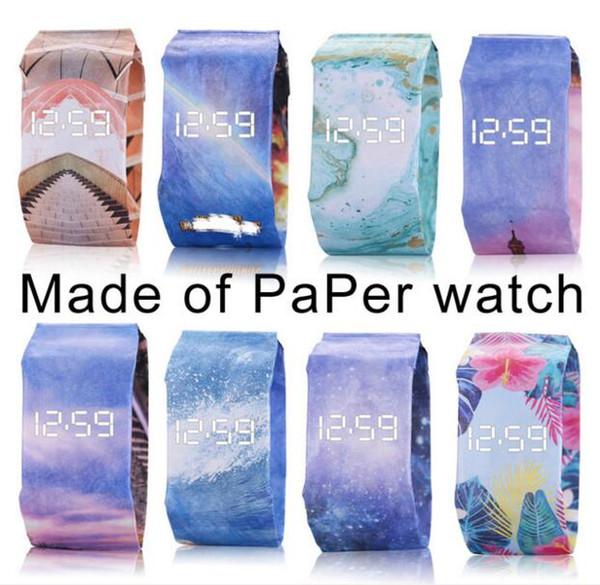 Creative Paper Watch LED Waterproof Clock Paper Strap Digital Watches Sport Watch Relogio Feminino Women Watch Men Student Via DHL