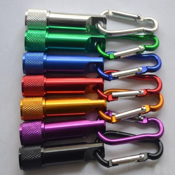 Hot Mini LED Flashlight Aluminum Alloy Torch with Carabiner Ring Keyrings Key Chains Sport Mini led flashlights wholesale keychain