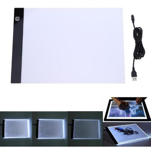 A4 Digital USB Drawing Tablet LED Graphic Tablets Light Box Tracing Copy Board Electronic Art Writing Painting Table Pad DHL free