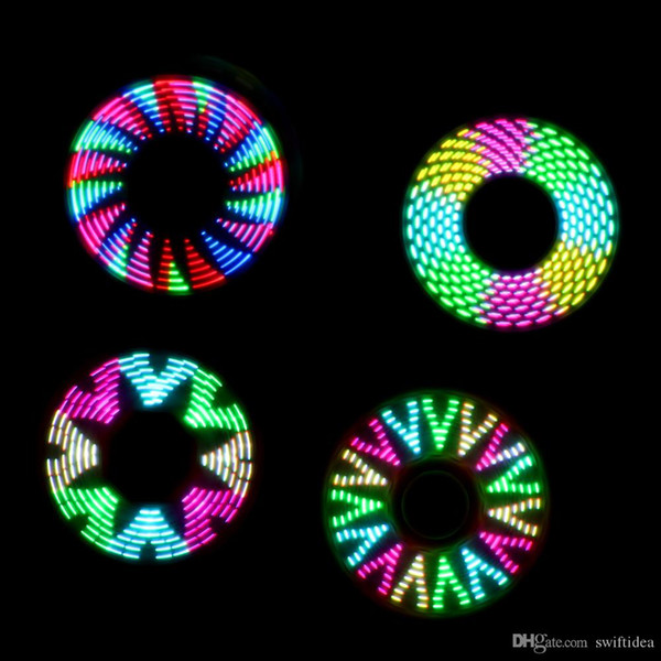 LED Fidget Spinners with 72 patterns EDC Rainbow Hand Spinners with Switch Metal Ball Bearing Electroplated Spinner Kids Toys