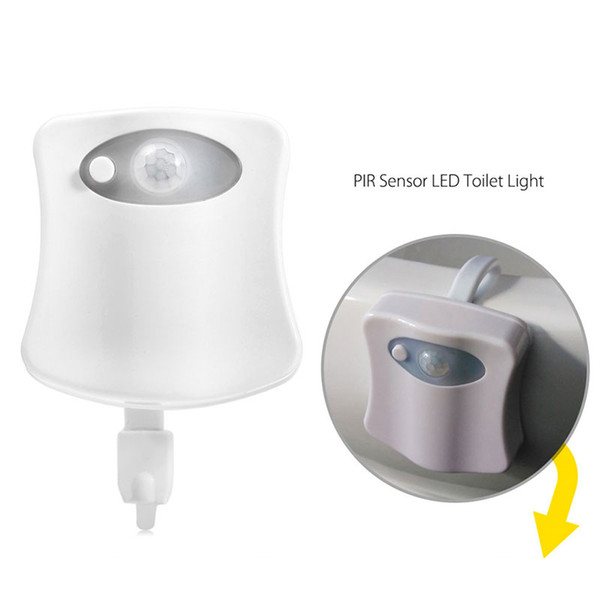 2018 Toilet Night Light Smart LED Sensor Motion Activated Toilet Bathroom Washroom Night Lamp Toilet Bowl Light Sensor Seat Night light