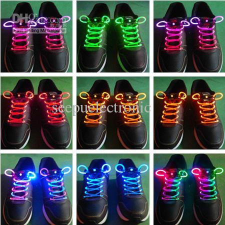 LED Light Up Flash Glow Shoelaces Disco Strap Lamps Stick shoestring