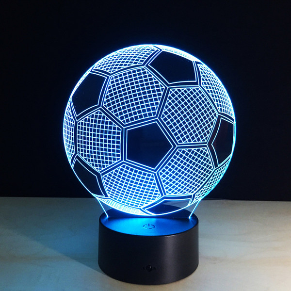 Fashion Football Lamp 3D Visual Led Night Lights for Kids Robot Touch USB Table Desk Bedside Novelty Lighting Home Decoration Wholesale