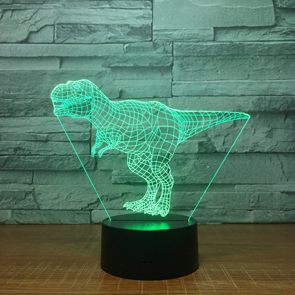 Hot Night light 3d Dinosaur Lamp Optical Illusion Kids Night Light Animals 7 Colors Change LED Touch Table Desk Lamps with Remote for Boys