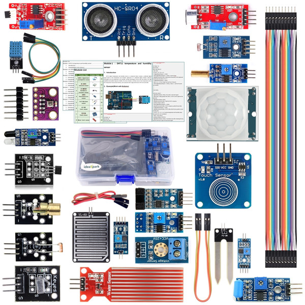 Arduino Sensor Raspberry Pi Module Kits 22-in-1 for Arduino UNO R3 MEGA 2560 Nano IoT Beginner Learning Starter Kit(Tutorial Included)