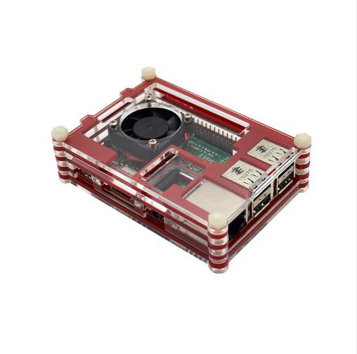 LANDZO Raspberry Pi 3 Case for Raspberry Pi 3 &2 B & Pi B+,red Sliced 9 Layers Case Box + Cooling Fan