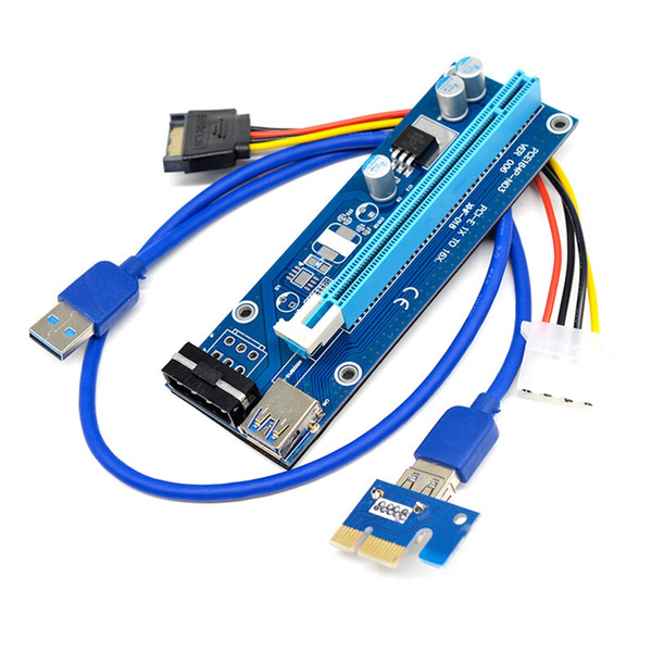 PCI-E 1x to 16x Extender Rise Card for BTC Bitcoin Mining 4-pin Compatible with 1x, 2x, 4x, 8x PCI-E slot of the motherboard