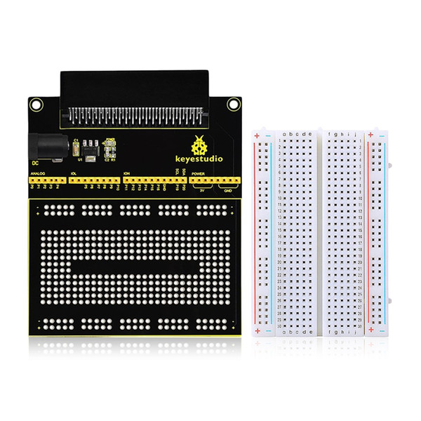 Keyestudio Prototype Breakout Board V2 with 400-point Breadboard for Micro Bit directly power for micro:bit board