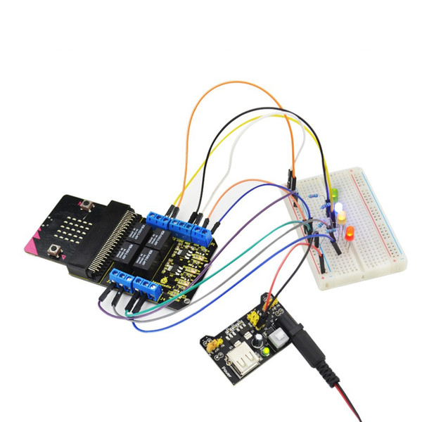 Keyestudio Relay Breakout Expansion Board Module for Micro Bit compatible with micro:bit, facilitating the wiring of its development board