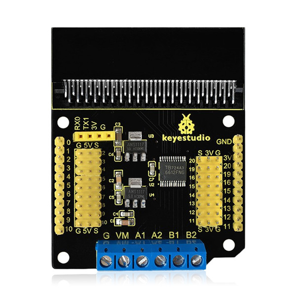 Keyestudio Motor Drive Breakout Expansion Board for Micro Bit comes with a serial communication port for Bluetooth module