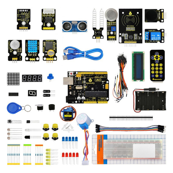 Keyestudio KS0077 Beginner Learning Assembly Kit for Arduino with UNO R3 Come with a plastic box to store modules and small parts