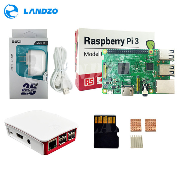 A Raspberry Pi 3 Model B starter kit-pi 3 board / pi 3 case /American standard power supply/16 G memory card /heat sink