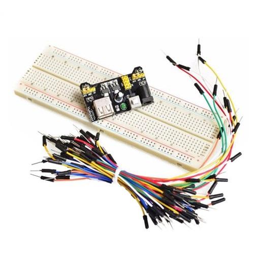 LANDZO MB102 Breadboard power module+MB-102 830 points Solderless Prototype Bread board kit +65 Flexible jumper wires