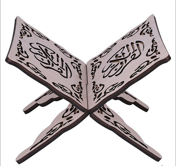 Wholesale-Quran Book Stand Holder Hands Free Reading stand Quran Pen Holder Folding Religious Prayer Book Holder Display Stand Wooden