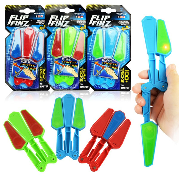 3 Colors Flip Finz Relief Toys Flip Finz Stress Reliever Light Up Butterfly Flipper Hand Training Focus EDC Toy DHL free