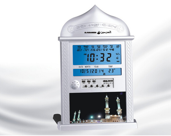 Wholesale-Automatic prayer clock HA-4004 islamic alarm clock with 1150 cities