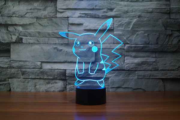 Hot sell 3D lamp LED Night Light Pokeman 3D pokeball illusion night lamp table desk lamp home lighting