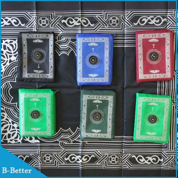 Wholesale-4pcs/lot Pocket Prayer Mat Qibla Finder muslim Islamic Pray Mat Prayer Floor Rug Compass travel Pocket prayer mat with compass