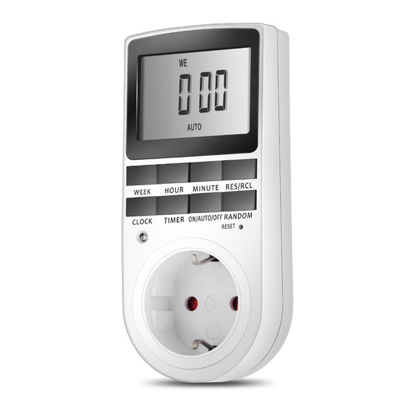 EU/US Plug Portable Plug-in Digital Timer 24h 7day Week with LCD Display for Indoor Appliance Lights/TV/PC/Fans/Kitchen