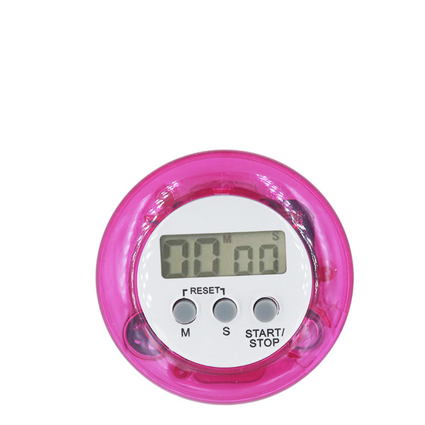 20pcs/lot portable digital Countdown Kitchen Timer cooking practice Count down UP Alarm Clock LCD display plastic round type