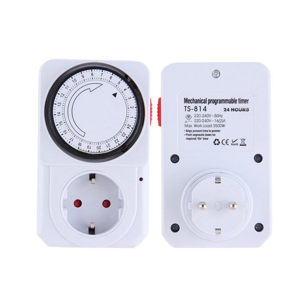 New EU Plug 24 Hour Programmable Mechanical Electrical Plug Program Timer Power Switch Energy Saver