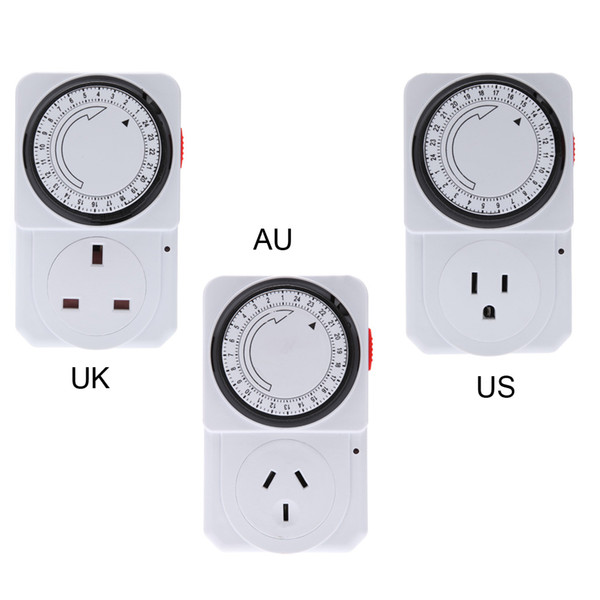 24-Hour Programmable Mechanical Electrical Plug Program Timer Power Switch Energy Saver UK/US/AU Plug order<$18no track