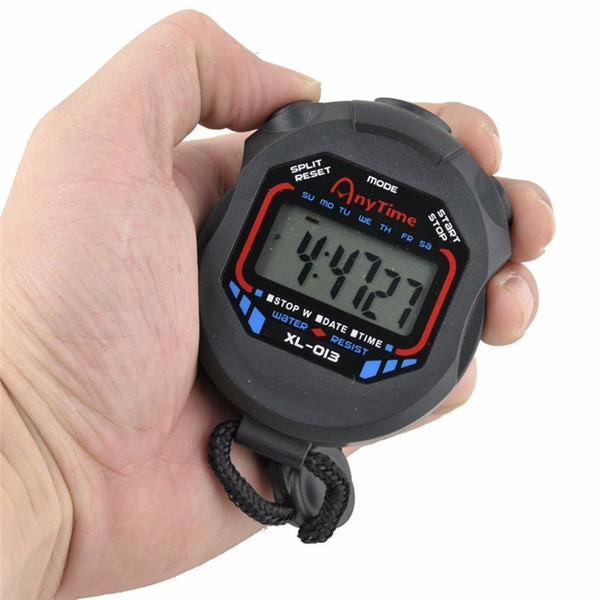 Classic Digital Professional Handheld LCD Chronograph Sports Stopwatch Timer Stop Watch with String