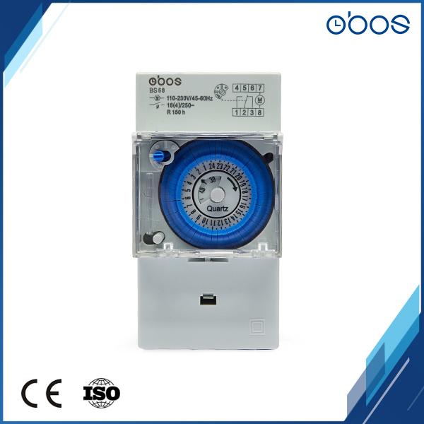 230V free shipping good quality mechanical timer din rrail timers with 48 times on/off per day minimum setting unit 30min