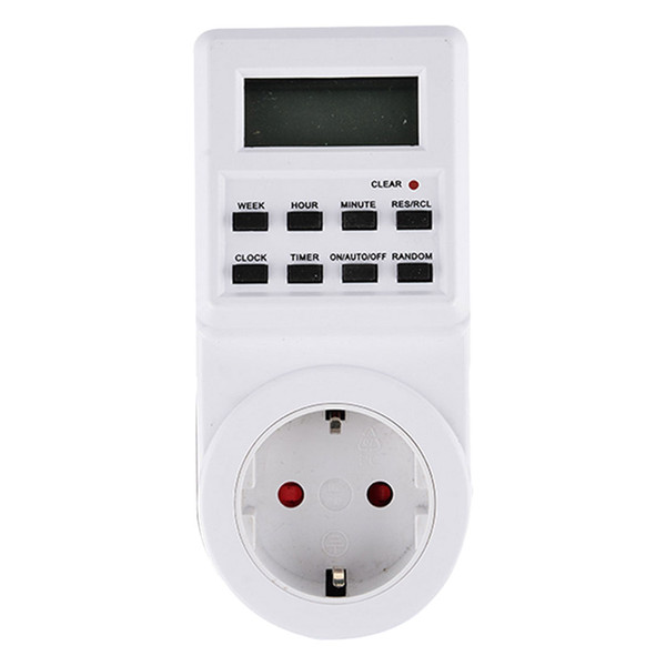 EU/US/UK/AU 230V Plug Switch Socket Plug-in Programmable Timer Switch Socket with Clock Summer Time Random Function