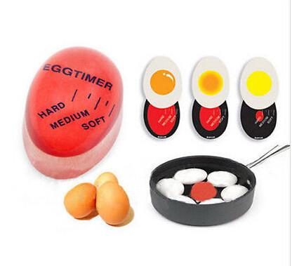 1pcs Egg Perfect Color Changing Timer Yummy Soft Hard Boiled Eggs Cooking Kitchen Eco-Friendly Resin Eggs Timer Red