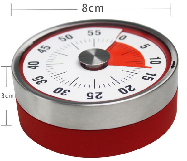 Baldr 8cm Mini Mechanical Countdown Kitchen Tool Stainless Steel Round Shape Cooking Time Clock Alarm Magnetic Timer Reminder LLFA