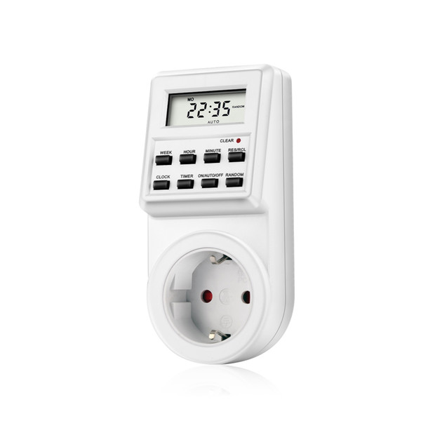 Digital Timer Switch Socket TM03 Plug-In Style Large LCD Smart Control Outlet Auto Power On&Off Lamps/Lights/Fans/Radios