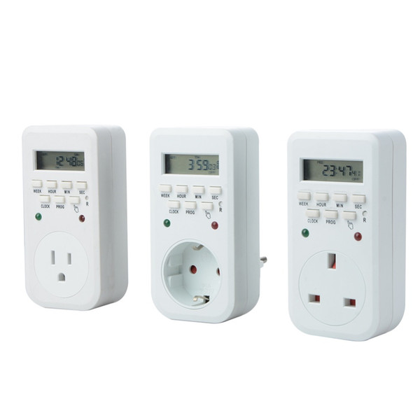 220V 50Hz 16A 3600W EU US UK Plug Timer Switch Socket Digital LCD Power Timer Energy-saving Programmable Time Switch Relay