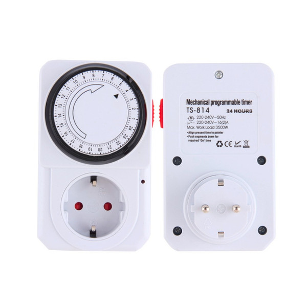 EU/US Plug 24 Hour Programmable Mechanical Electrical Program Mini Timer Power Switch Energy Saver