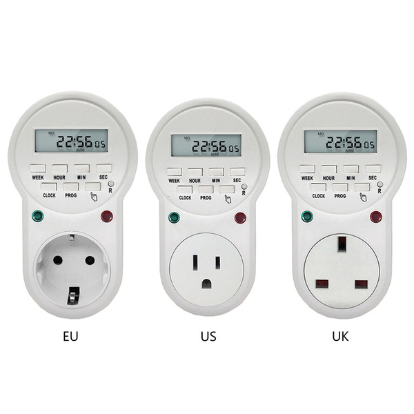 220v-230V Timer in Switch Socket Digital LCD Power Timer Energy-saving Programmable Time Switch EU/US/UK Plug temporizador