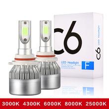 2x H7 LED H4 H1 H3 H8 H11 H13 Car Headlight Bulbs 3000K 4300K 6000K 8000K COB C6