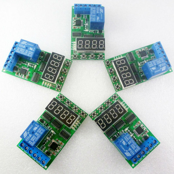 5PCS High-Trigger DC 12V 10A Multifunction Timer Delay Relay Module High Power On/Off Adjustable for PLC Motor LED Car