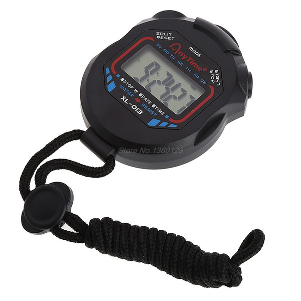 Classic Digital Handheld LCD Chronograph Sports Stopwatch Timer w/string June 05 DropShip